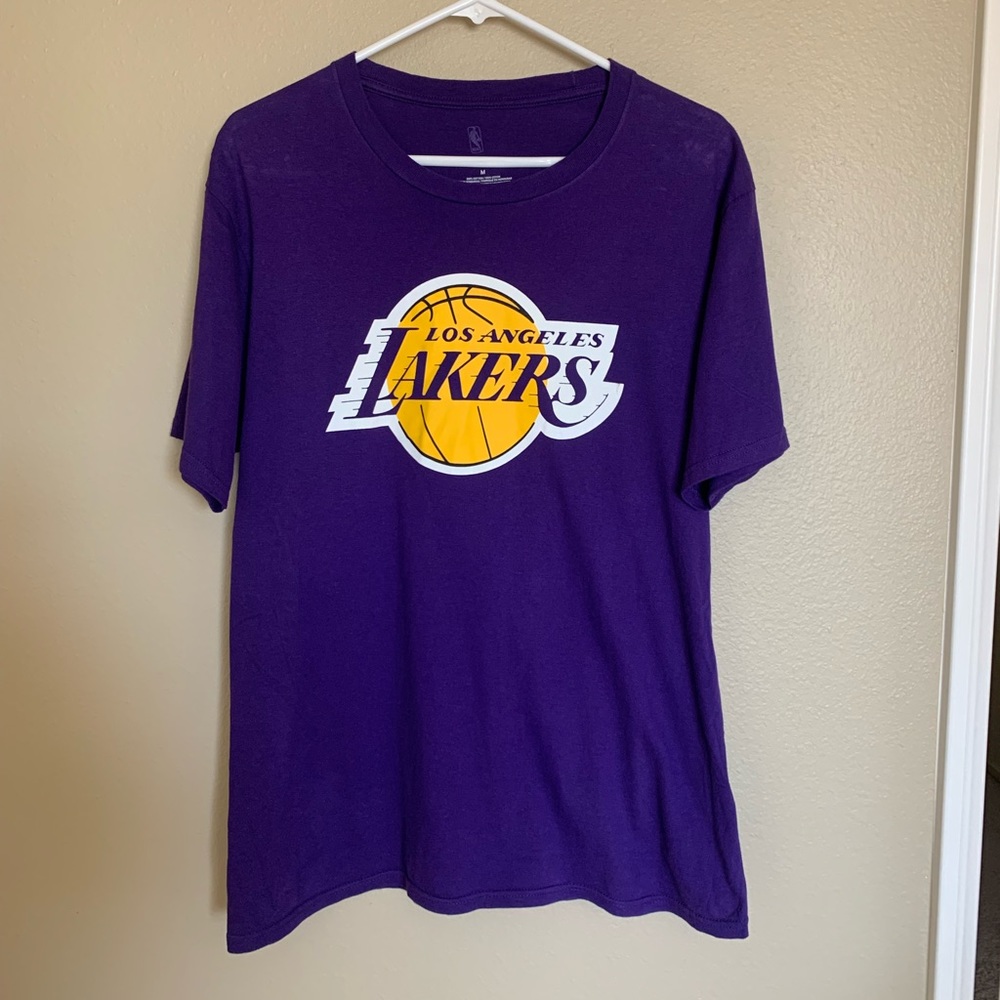 Men Fanatics LA Lakers Purple Shirt Cotton Medium. Good Condition.